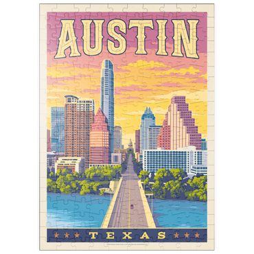 Darstellung des Puzzle Motivs puzzleplate Austin, Texas: Sunset, Vintage Poster 200 Puzzle