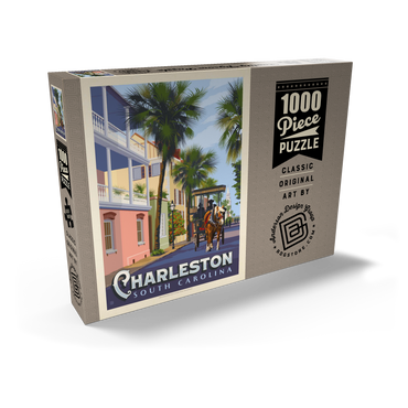 Darstellung des Puzzle Motivs Charleston, SC: Street Scene, Vintage Poster 1000 Puzzle Schachtel Ansicht2