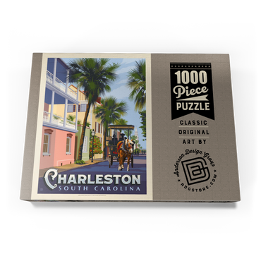 Darstellung des Puzzle Motivs Charleston, SC: Street Scene, Vintage Poster 1000 Puzzle Schachtel Ansicht3