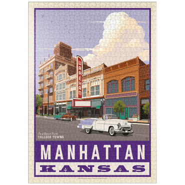 Darstellung des Puzzle Motivs puzzleplate American College Towns: Manhattan, Kansas, Vintage Poster 1000 Puzzle
