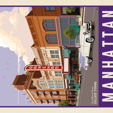 Darstellung des Puzzle Motivs American College Towns: Manhattan, Kansas, Vintage Poster 1000 Puzzle 3D Modell
