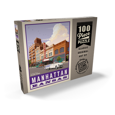 Darstellung des Puzzle Motivs American College Towns: Manhattan, Kansas, Vintage Poster 100 Puzzle Schachtel Ansicht2