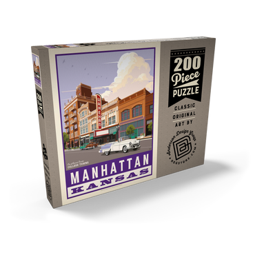 Darstellung des Puzzle Motivs American College Towns: Manhattan, Kansas, Vintage Poster 200 Puzzle Schachtel Ansicht2