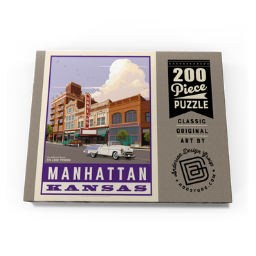 Darstellung des Puzzle Motivs American College Towns: Manhattan, Kansas, Vintage Poster 200 Puzzle Schachtel Ansicht3