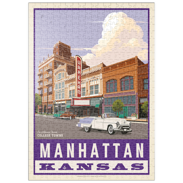 Darstellung des Puzzle Motivs puzzleplate American College Towns: Manhattan, Kansas, Vintage Poster 500 Puzzle