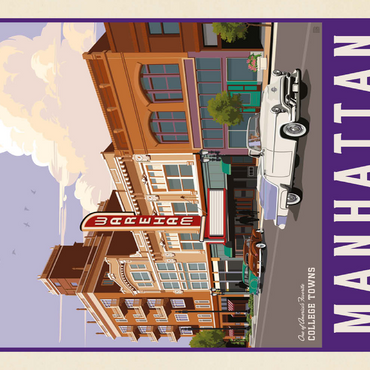 Darstellung des Puzzle Motivs American College Towns: Manhattan, Kansas, Vintage Poster 500 Puzzle 3D Modell