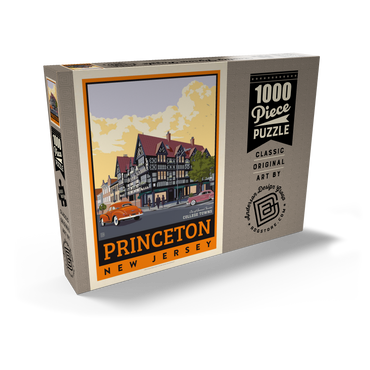 Darstellung des Puzzle Motivs American College Towns: Princeton, New Jersey, Vintage Poster 1000 Puzzle Schachtel Ansicht2
