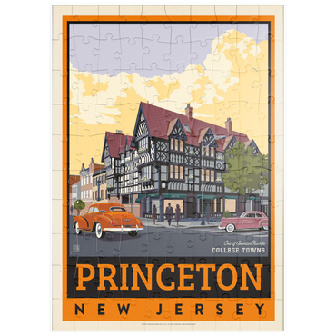 Darstellung des Puzzle Motivs puzzleplate American College Towns: Princeton, New Jersey, Vintage Poster 100 Puzzle