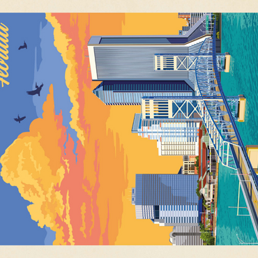 Darstellung des Puzzle Motivs Jacksonville, FL, Vintage Poster 1000 Puzzle 3D Modell