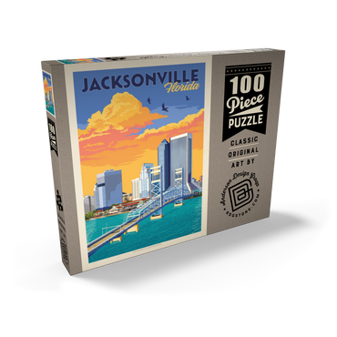 Darstellung des Puzzle Motivs Jacksonville, FL, Vintage Poster 100 Puzzle Schachtel Ansicht2