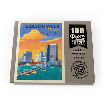 Darstellung des Puzzle Motivs Jacksonville, FL, Vintage Poster 100 Puzzle Schachtel Ansicht3