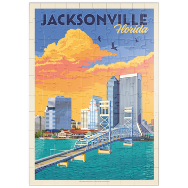 Darstellung des Puzzle Motivs puzzleplate Jacksonville, FL, Vintage Poster 100 Puzzle