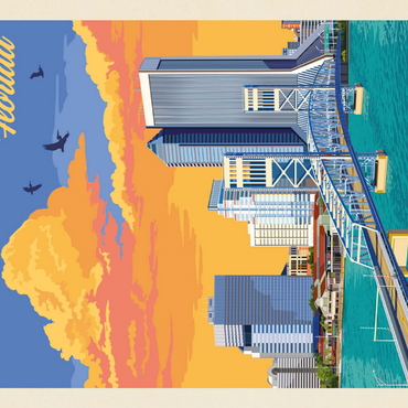 Darstellung des Puzzle Motivs Jacksonville, FL, Vintage Poster 200 Puzzle 3D Modell