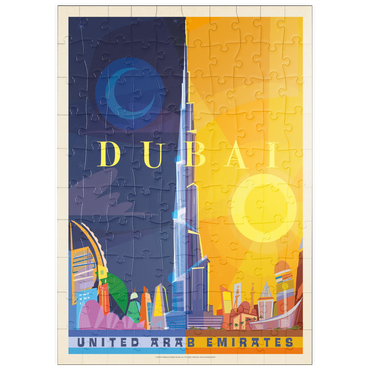 Darstellung des Puzzle Motivs puzzleplate Dubai (Mod Design), Vintage Poster 100 Puzzle