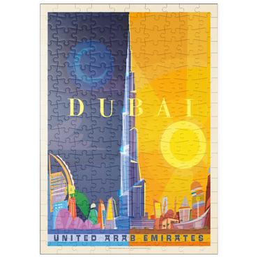 Darstellung des Puzzle Motivs puzzleplate Dubai (Mod Design), Vintage Poster 200 Puzzle