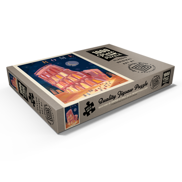 Darstellung des Puzzle Motivs Italy, Rome: Colosseum (Mod Design), Vintage Poster 1000 Puzzle Schachtel Ansicht1