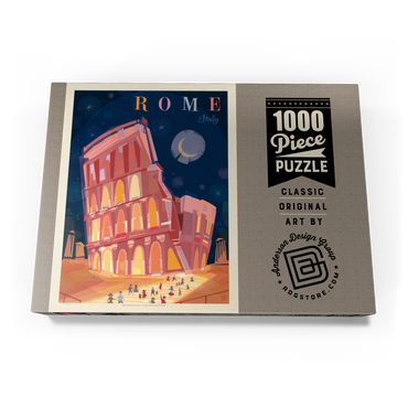 Darstellung des Puzzle Motivs Italy, Rome: Colosseum (Mod Design), Vintage Poster 1000 Puzzle Schachtel Ansicht3