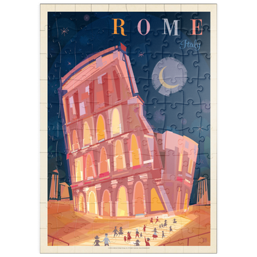 Darstellung des Puzzle Motivs puzzleplate Italy, Rome: Colosseum (Mod Design), Vintage Poster 100 Puzzle