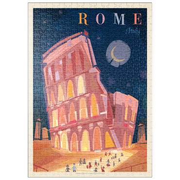 Darstellung des Puzzle Motivs puzzleplate Italy, Rome: Colosseum (Mod Design), Vintage Poster 500 Puzzle