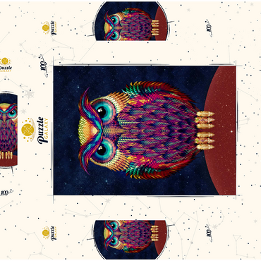 Darstellung des Puzzle Motivs Owl 2 100 Puzzle Schachtel 3D Modell