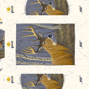 Darstellung des Puzzle Motivs Sunlit Whitetail 1000 Puzzle Schachtel 3D Modell