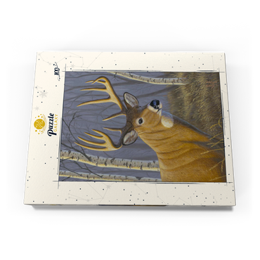Darstellung des Puzzle Motivs Sunlit Whitetail 100 Puzzle Schachtel Ansicht3