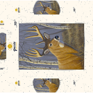 Darstellung des Puzzle Motivs Sunlit Whitetail 200 Puzzle Schachtel 3D Modell