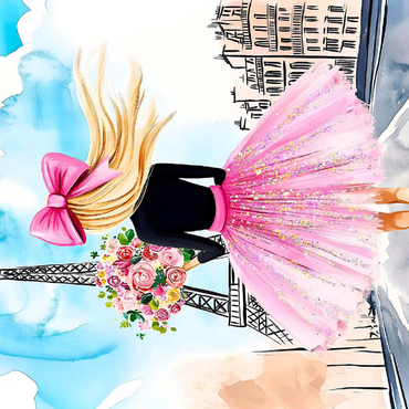 Darstellung des Puzzle Motivs Fashionista II 100 Puzzle 3D Modell