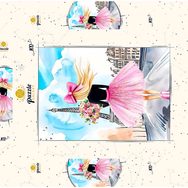 Darstellung des Puzzle Motivs Fashionista II 100 Puzzle Schachtel 3D Modell