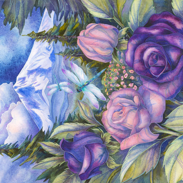 Darstellung des Puzzle Motivs Everything Is Roses 100 Puzzle 3D Modell