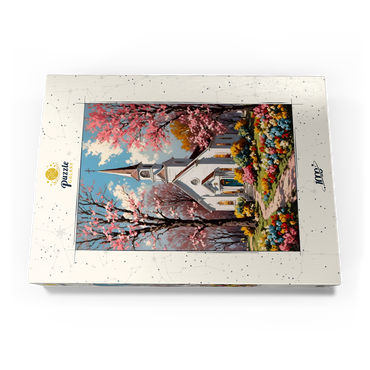 Darstellung des Puzzle Motivs Vintage Easter Church 1000 Puzzle Schachtel Ansicht3