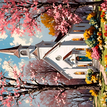 Darstellung des Puzzle Motivs Vintage Easter Church 1000 Puzzle 3D Modell