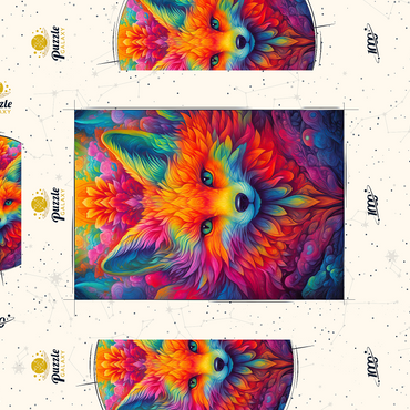 Darstellung des Puzzle Motivs Painted Fox 4 1000 Puzzle Schachtel 3D Modell