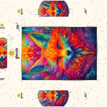 Darstellung des Puzzle Motivs Painted Fox 4 200 Puzzle Schachtel 3D Modell
