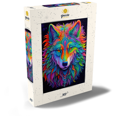 Darstellung des Puzzle Motivs Tribal Wolf 1 500 Puzzle Schachtel Ansicht2