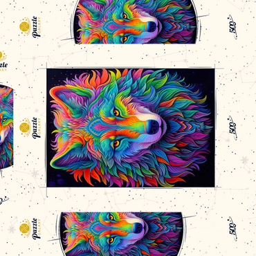 Darstellung des Puzzle Motivs Tribal Wolf 1 500 Puzzle Schachtel 3D Modell