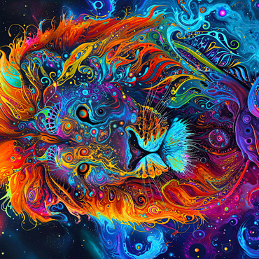 Darstellung des Puzzle Motivs Cosmic Visionary Lion 1000 Puzzle 3D Modell
