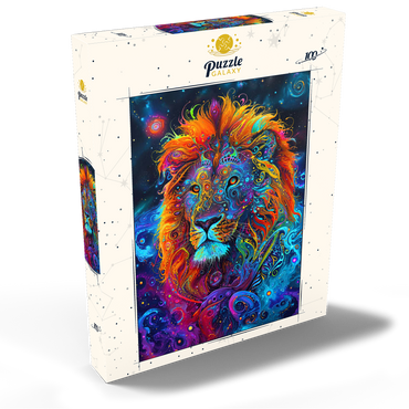 Darstellung des Puzzle Motivs Cosmic Visionary Lion 100 Puzzle Schachtel Ansicht2