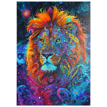 Darstellung des Puzzle Motivs puzzleplate Cosmic Visionary Lion 100 Puzzle