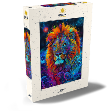 Darstellung des Puzzle Motivs Cosmic Visionary Lion 500 Puzzle Schachtel Ansicht2