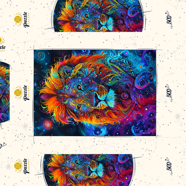 Darstellung des Puzzle Motivs Cosmic Visionary Lion 500 Puzzle Schachtel 3D Modell