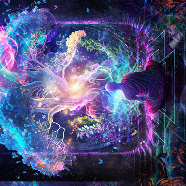 Darstellung des Puzzle Motivs Midnight Garden 1000 Puzzle 3D Modell