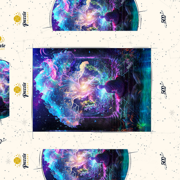 Darstellung des Puzzle Motivs Midnight Garden 500 Puzzle Schachtel 3D Modell