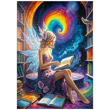 Darstellung des Puzzle Motivs puzzleplate Worlds of Wonder Library Fairy 1000 Puzzle