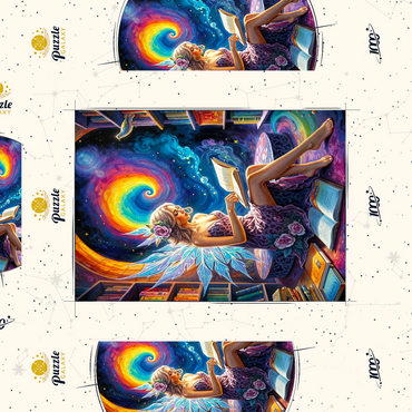 Darstellung des Puzzle Motivs Worlds of Wonder Library Fairy 1000 Puzzle Schachtel 3D Modell