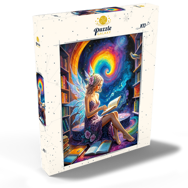 Darstellung des Puzzle Motivs Worlds of Wonder Library Fairy 100 Puzzle Schachtel Ansicht2