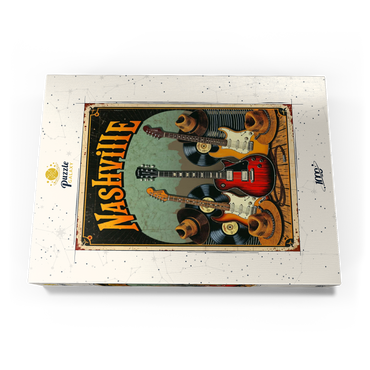 Darstellung des Puzzle Motivs Nashville Guitars and Cowboy Hats 1000 Puzzle Schachtel Ansicht3