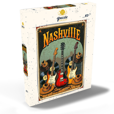 Darstellung des Puzzle Motivs Nashville Guitars and Cowboy Hats 100 Puzzle Schachtel Ansicht2