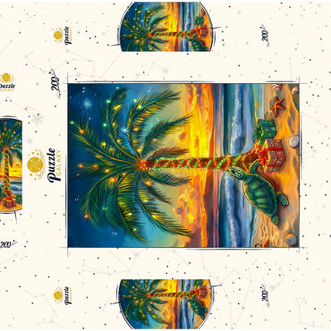 Darstellung des Puzzle Motivs Tropical Christmas 200 Puzzle Schachtel 3D Modell