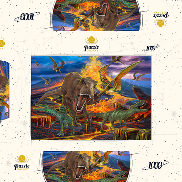 Darstellung des Puzzle Motivs Kingdom of the Dinosaurs 1000 Puzzle Schachtel 3D Modell